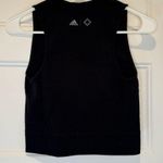 Adidas  Black Wanderlust Warp Knit Sleeveless Crewneck Crop Top Tank Size S Photo 4