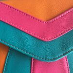 Orange and Pink Chevron Clutch with Geometric Design Photo 10