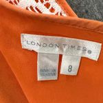 London Times Sheath Dress Womens 8 Orange White Lace Sleeveless Classic Chic Photo 11