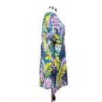 Palisades Beach Club Womens Tropical Green Printed Pullover Swim Cover Photo 3