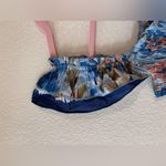 House of Harlow 1960 Zoey Ruched Flutter Sleeves Blue Floral Maxi Dress Size M Size M Photo 6