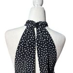 ZARA Womens Size S Open Back Black White Polka Dot Halter Wide leg Jumpsuit Photo 3
