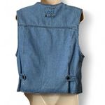 Vintage‎ Embroidered Denim Button Up Vest Blue Size 12 Photo 1