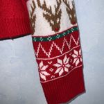 Born Famous Red Reindeer Christmas Holiday Sweater Cropped Cabin Crewneck XXL Photo 4