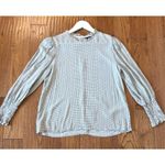 ZARA black and white gingham high neck ruffled sleeve blouse m Photo 8