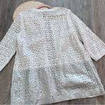 Chico’s travelers white & silver textured topper cardigan‎ Size L Photo 5