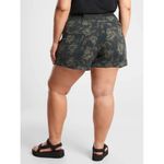 Athleta Trekkie North Printed Shorts Zip Pockets Floral Olive Green Black 20 Photo 1