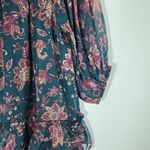 Band of Gypsies Band of the Free Green and Oxblood Paisley Boho Tiered Mini Dress NWT Size Small Photo 2