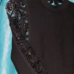 Alyce Paris  x-small elegant black party dress. Long sleeves with open back. Photo 6