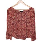 Sanctuary NWOT Womens Anthropologie Tan Red Orange Rayon Bohemian Blouse Size XS Photo 0