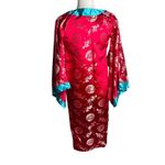 Vintage 90s Storybook Heirlooms Kimono Small Red Satin Dragon Long Sleeves Photo 5