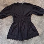 ZARA  Cotton Black Puff Sleeve Dress Photo 2