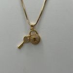 18k GF Italian Link/ Lock and Key Pendant Photo 4