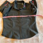 No Boundaries  Y2K vintage black 3/4 sleeve button up embroidered flowers size L Photo 9