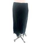 J.Crew NWT  Gwyneth lace-trim slip skirt in textured satin black sz XXS Photo 3