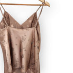 American Vintage Vintage Secret Treasures Light Brown Jacquard Wrap Tank Top M Photo 7