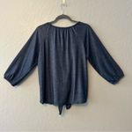 French Laundry ⭐️ blue button front blouse with tie knot size large Photo 12