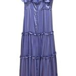 Rose Velvet Tiered Ruffle Maxi Dress Lavender Size Large Purple Photo 7