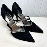 Nine West  Black and Silver Rhinestone Wrapped Pointed Toe Stiletto Pumps‎ 8.5 Photo 0