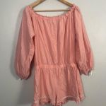 Victoria's Secret  Pink Textured Dot Off Shoulder Romper Shorts  size large Photo 4