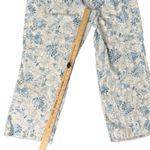 Beau Dawson Blue White Floral Linen Blend Wide Leg Tie Front Pants size L 10 Photo 4