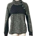 Abercrombie & Fitch Fleece Gray Quilted Mock Snap Neck Long Sleeve Pullover M Photo 0