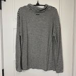 Lucky Brand  Striped Cowl Neck Viscose Top Women's Medium Oversized Black‎ White Photo 2
