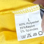 Flowy Yellow Boho Blouse Feminine Cottagecore Puff Sleeve Stretchy Large Top Photo 3