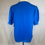Lizard Thicket Royal blue tassled vneck flowy top size small NWT Photo 3