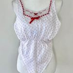 Vintage Heart Teddy Lingerie White Size M Photo 2