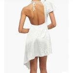 We Wore What  00 Asymmetrical Crystal Halter Tie One Shoulder Mini Dress 0 White Photo 3