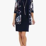 R & M Richards Printed Mesh Jacket & Necklace Dress Set Size 16 Party Photo 13