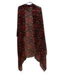 Paisley Print Open Front‎ Shawl Duster Lightweight Cover Up Red Size L Photo 1