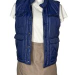 VINTAGE Vest 70s Style By Martini Navy Blue Snap Front Pockets Size Small Photo 2