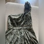 DO+BE  Women’s Size S One-Shoulder Bubble Hem Dress – Abstract Olive Green Photo 3