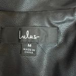 Lulus Black Vegan Faux Leather Zip Up Puff Sleeve Rider Moto Coat Jacket Size M Photo 2