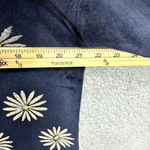 Splendid X Margherita Sweatshirt Womens Small Blue Velour Floral Daisy Oversized Photo 3