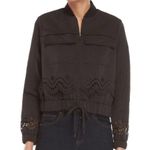 Kendall + Kylie KENDALL & KELIE RICH BLACK LASER CUT BOMBER JACKET LINED POCKETS, SIZE XS Photo 3