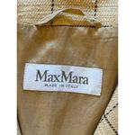 Max Mara  Tan And Black Plaid Silk And‎ Linen Blend Two Button Blazer Size 12 Photo 6
