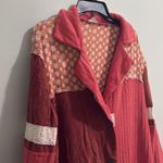 POL Brick Red & Coral Mixed Media Coat Jacket M Photo 2