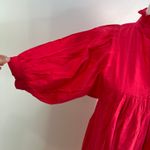 Never A Wallflower High Neck Dress Red Cotton Windowpane Size XS Photo 4