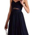 Birdy Grey NWOT  Elsye Dress Navy Blue Mesh Long Formal Bridesmaids Dress Small Photo 1