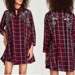 ZARA  Beaded Plaid Mini Dress Size Small Photo 1