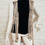 San Joy fringe vest beige size L Tan Size L Photo 6