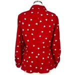 Unique Vintage Gwen Red White Heart Print Blouse Puff Sleeve Size Large Photo 7