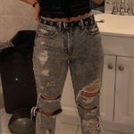 American Eagle acid wash mom jeans size 2 Photo 0