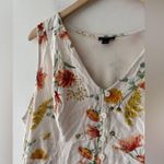 Torrid  White Floral Adorable Spring Button Up Blouse with Tie Back Waist Detail Photo 1