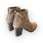 Aquatalia Faris Perforated Suede Block Heel Booties Boots Taupe Grey 10M Photo 3
