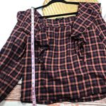 Madewell  plaid ruffled square neck blouse‎ Photo 3