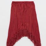 Aerie Burgundy Boho Handkerchief Midi Skirt Photo 2